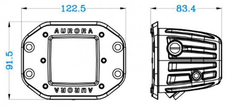 Светодиодная фара Aurora ALO-A-E-2-E4T 4 диода 40W ЯНТАРЬ ВРЕЗНАЯ 1
