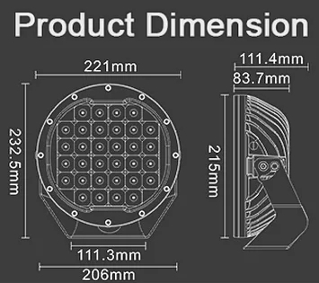 Светодиодная оптика Aurora 7 дюймов, 32 диода 160 W круглая комбинированная ALO-R-7-P7E7DH 3