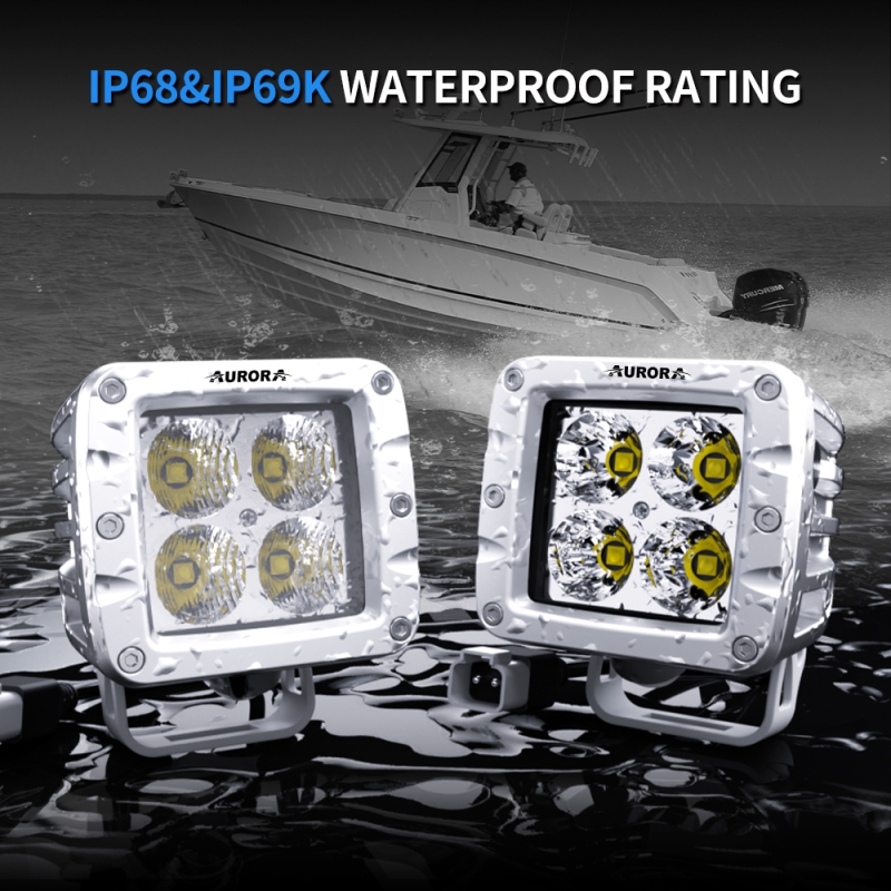 Светодиодная фара Aurora 40W ALO-M-A-2-P4T дальний янтарный свет 6