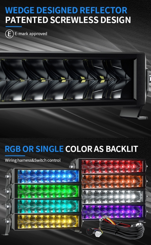 Светодиодная балка ALO-D8-20-R5Y1-Q 40 диодов 200W + RGB 3