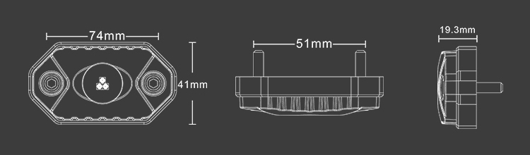 Подсветка Rock Light, 3 диода 9W., корпус БЕЛЫЙ. ALO-M-Y-D-2-A свет Янтарь 0