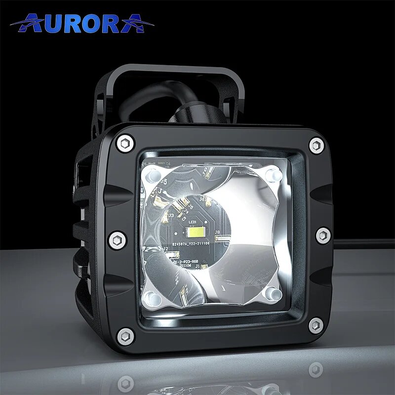 Две светодиодные фары Aurora ALO-2-T-P23Q 30W, RGB ПОДСВЕТКА 6