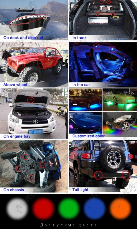 Подсветка Rock Light, 3 диода 9W., корпус БЕЛЫЙ. ALO-M-Y-D-2-A свет Янтарь 5