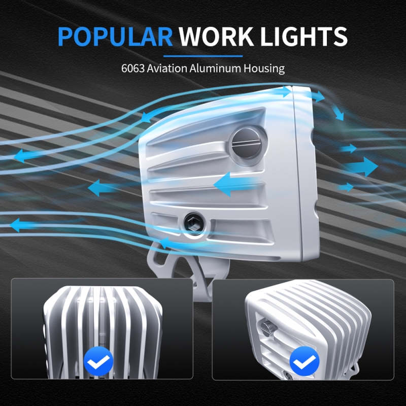 Светодиодная фара Aurora 40W ALO-M-A-2-P4T дальний янтарный свет 5