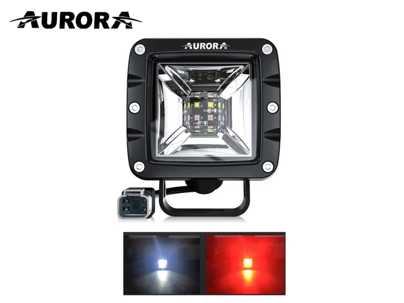 Светодиодная фара Aurora панорамного белого и красного света. ALO-2-E12KR