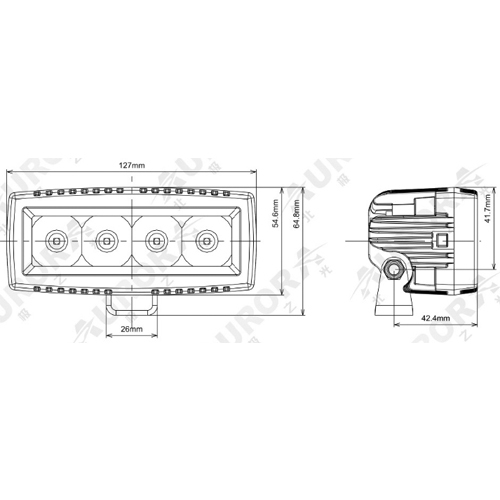 Светодиодная фара AURORA ALO-L-4-E7T ближний 2